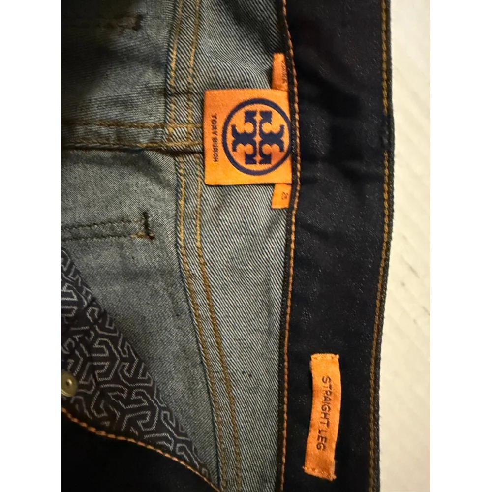 Tory Burch Dark Blue Straight Leg Jeans • NEW • Size 25